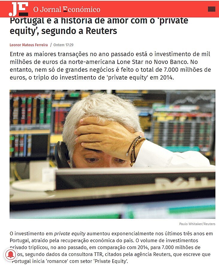 Portugal e a histria de amor com o private equity, segundo a Reuters
